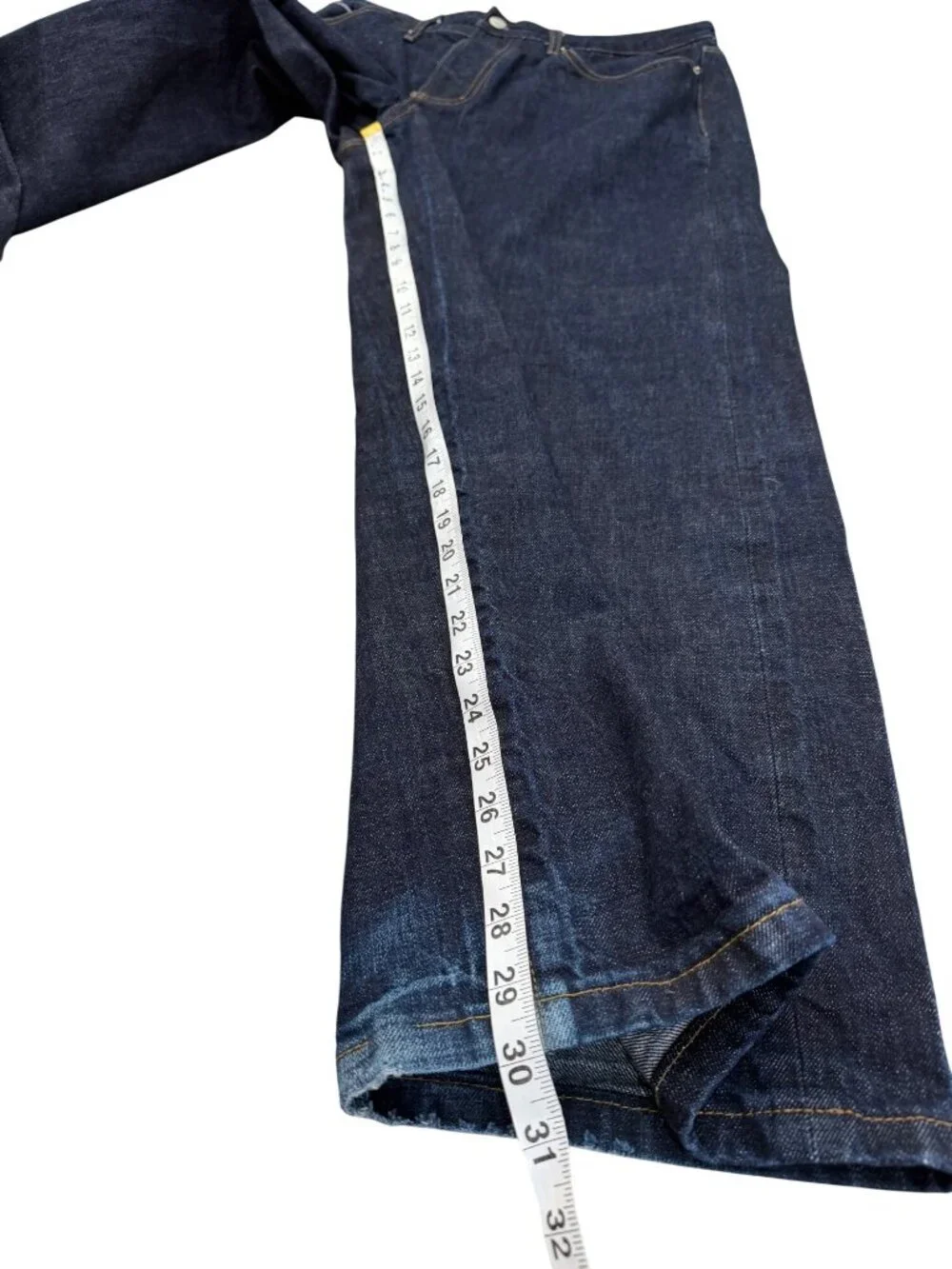 Berlinc Mens 36x32 Wide-Leg Jeans Dark Wash Denim Japanese Selvedge Blue Baggy